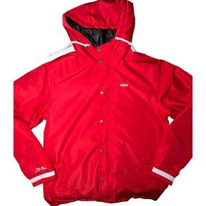 Jiberish Denver Company Mens Midlength Jacket Windbreaker Quilted Liner Red 2x